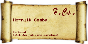 Hornyik Csaba névjegykártya